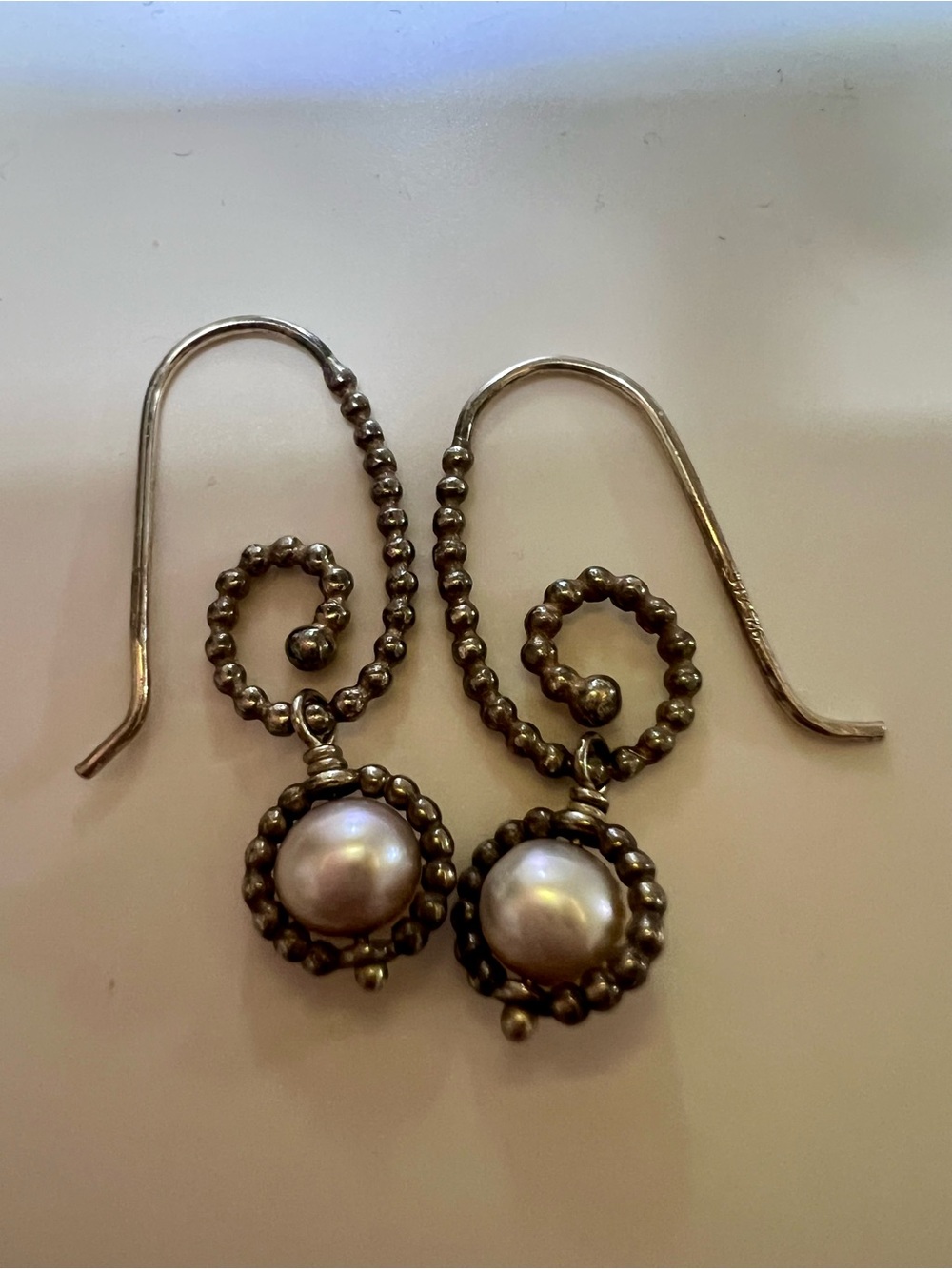 Pandora Rare Retired Compose Real Pearl Earrings